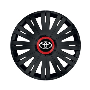 Set 4 capace roti Negre Cu Inel Rosu Active R16 Compatibil Cu Toyota