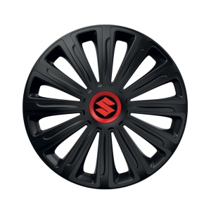 Set 4 capace roti Negre Cu Inel Rosu Trend R16 Compatibil Cu Suzuki
