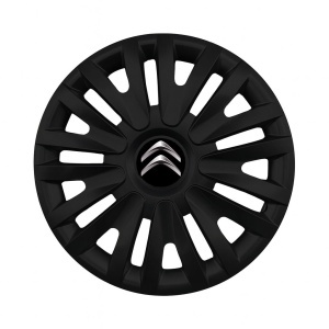 Set 4 capace roti potrivite jantelor de 15 inch (R15) compatibile CITROEN, Model - 313 Black