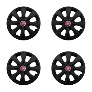 Set 4 capace roti potrivite jantelor de 15 inchi (R15) compatibile FIAT, Model - 316 Black Edition - Img 2