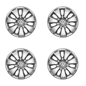 Set 4 capace roti potrivite jantelor de 15 inchi (R15) compatibile VW Volkswagen Golf 4, 5, 6, 7, Passat B5, B6, B7, B8, Jeta, Polo, Sharan, Tiguan, Touran, Touareg, Caddy, Bora, - Model 335 - Img 2