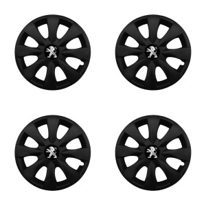 Set 4 capace roti potrivite jantelor de 15 inchi (R15) compatibile PEUGEOUT, Model - 316 Black Edition - Img 2