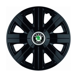 Set 4 Capace Roti, potrivite jantelor de R14, pentru Skoda, model Cosmos Negru - Img 3