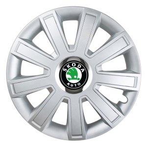 Set 4 Capace Roti, potrivite jantelor de R16, pentru Skoda, model flash cromat