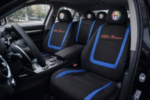 Set Huse Scaune Universale Compatibile cu Alfa Romeo – Negru/Albastru - Img 2