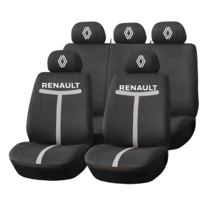 Set Huse Scaune Universale HLX1 Compatibile cu Renault Nou – Negru/Gri