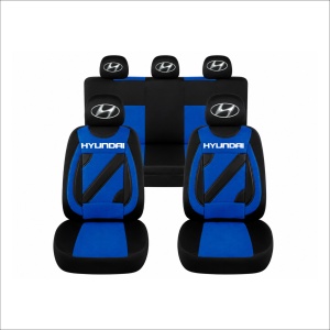 Set Huse Scaune Universale Nero Albastru Personalizate cu Hyundai - Img 1