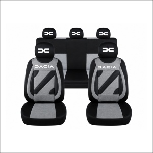 Set Huse Scaune Universale Nero Gri Personalizate cu Dacia Nou