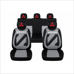 Set Huse Scaune Universale Nero Gri Personalizate cu Mitsubishi