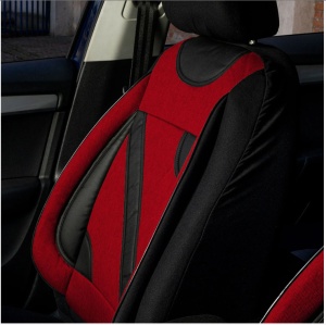 Set Huse Scaune Universale Nero Rosu Personalizate cu Peugeot - Img 3