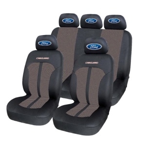 Set Huse Scaune Universale Premium Carguard Personalizate cu Ford – Negru/Bej