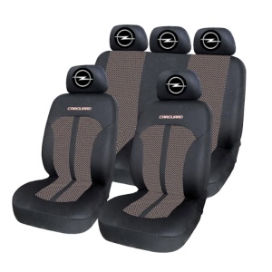 Set Huse Scaune Universale Premium Carguard Personalizate cu Opel – Negru/Bej