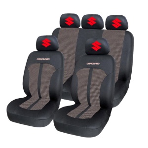 Set Huse Scaune Universale Premium Carguard Personalizate cu Suzuki – Negru/Bej