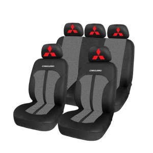 Set Huse Scaune Universale Premium Carguard Personalizate cu Mitsubishi – Negru/Gri