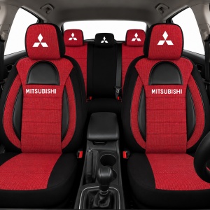 Set Huse Scaune Universale Racing, Visiniu cu Negru Personalizate cu Mitsubishi - Img 2