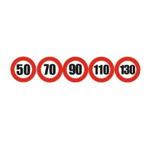 Set Indicator Limita viteza bulina 9 x 9 cm, autocolant pentru bara de protectie - Img 3