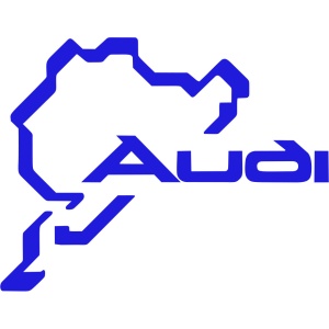 Sticker auto ''Audi pista'', 20x20 cm, albastru