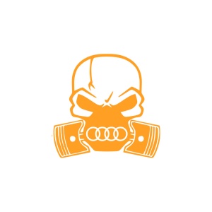 Sticker auto Audi toxic, 20x20 cm, portocaliu