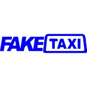 Sticker auto "Fake taxi'', 25x5cm, Albastru
