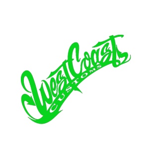 Sticker auto "West Coast" 20x13 cm, verde