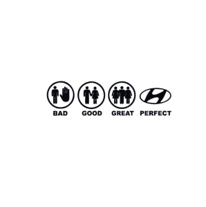 Sticker Bad Good Perfect Hyundai 20x5.5 cm, Creative Rey®