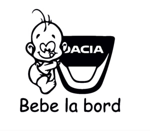 Sticker Bay On Board Dacia 24x24 cm, Creative Rey®