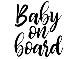 Sticker decorativ Auto Tuning Creative Rey®, Baby on board, Scris caligrafic, autocolant, 17 x 14 cm