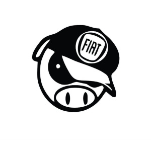 Sticker Fiat Pig 10x10 cm, Creative Rey®