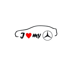 Sticker I Love My Mercedes Berlina 17x5.8 cm, Creative Rey®