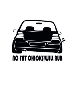 Sticker NO FAT CHICKS GOLF 15x11.6 cm, Creative Rey®