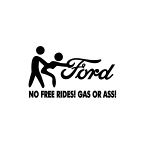 Sticker No Free Rides Ford 15x8.8 cm, Creative Rey®