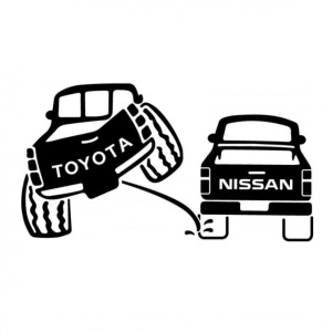 Sticker Toyota vs Nissan 15 cm, Creative Rey®