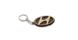 Breloc din lemn 3D, 60x30 mm, HYUNDAI