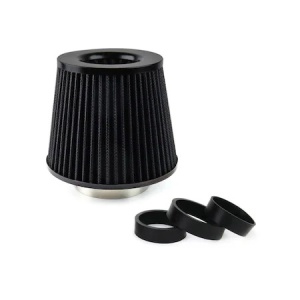 Filtru sport universal de admisie a aerului auto, Negru 160x155x118mm cu adaptori - Img 1