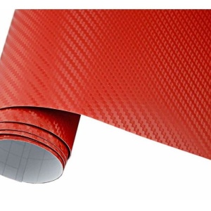 Rola Folie Carbon Auto 3D, dimensiune 1x1,27m, Rosu - Img 2