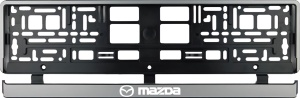 Set 2 bucati, suport numar inmatriculare argintiu Mazda