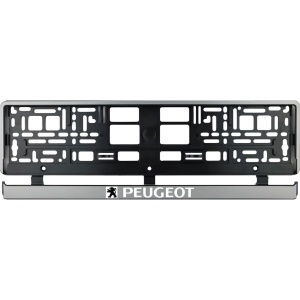 Set 2 bucati, suport numar inmatriculare argintiu Peugeot - Img 2