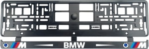 Set 2 bucati, suport numar inmatriculare Carbon, BMW M///