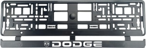 Set 2 bucati, suport numar inmatriculare Carbon, DODGE