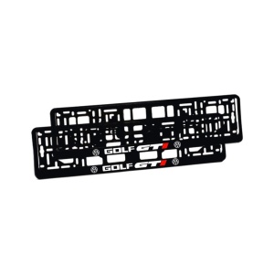 Set 2 bucati, suport numar inmatriculare personalizat Volkswagen Golf GTI - Img 2