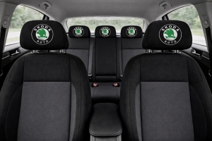 Set 2 huse tetiere negre, pentru gama auto SKODA - Img 3