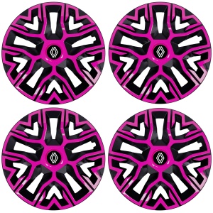 Set 4 Capace Roti 14 `` Best Roz-Negru, Compatibile Cu Renault Nou - Img 2