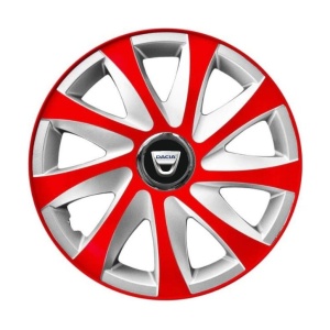 Set 4 capace roti 14 inchi R14 Drift Rosu-Gri, Compatibil cu Dacia - Img 3