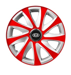 Set 4 capace roti 14 inchi R14 Drift Rosu-Gri, Compatibil cu Kia