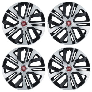 Set 4 Capace Roti 14 inchi (R14) Raven Gri-Negru, Compatibile Cu Fiat - Img 2