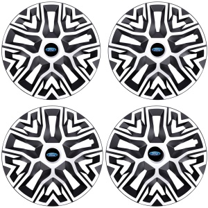 Set 4 Capace Roti 15 `` Best Alb-Negru, Compatibile Cu Ford - Img 2