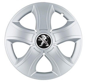 Set 4 Capace Roti 15 inchi (R15) Bis Gri, Compatibile Cu Peugeot