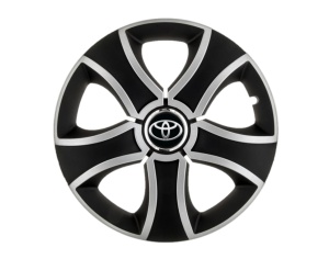 Set 4 Capace Roti 15 inchi (R15) Bis Gri-Negru, Compatibile Cu Toyota