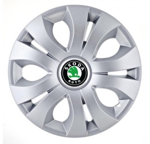 Set 4 Capace Roti 15 inchi (R15), Compatibil Cu Skoda, model Top Gri