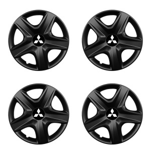 Set 4 capace roti 15 inchi (R15) compatibile MITSUBISHI, Model 340 Black - Img 2